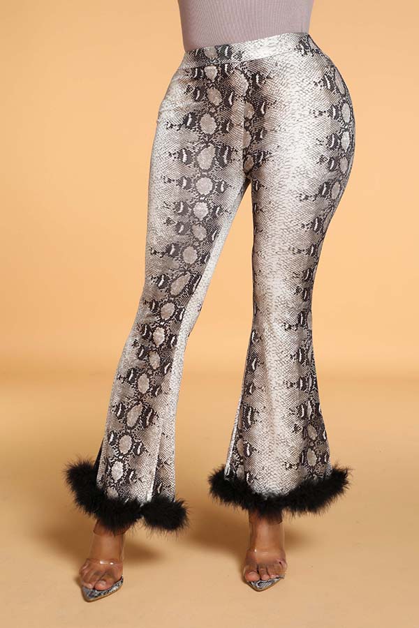

Lovely Trendy Patchwork Brown Pants