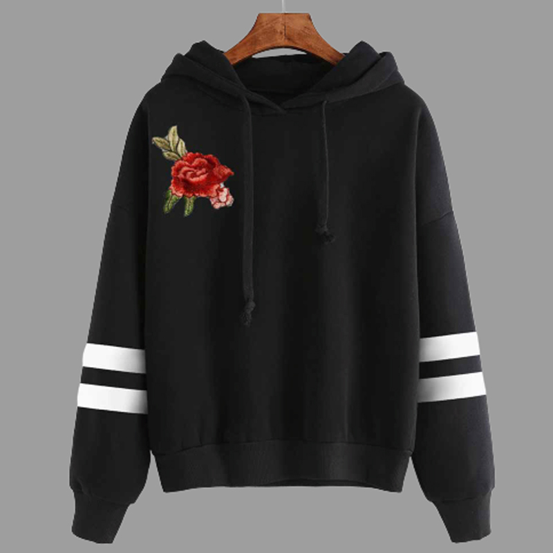 

Lovely Casual Patchwork Black Plus Size Hoodie