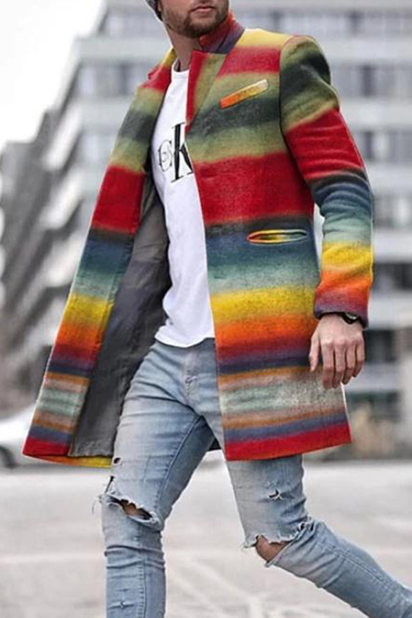 Lovely Bohemian Color-lump Patchwork Multicolor Coat_Wool&Blends ...