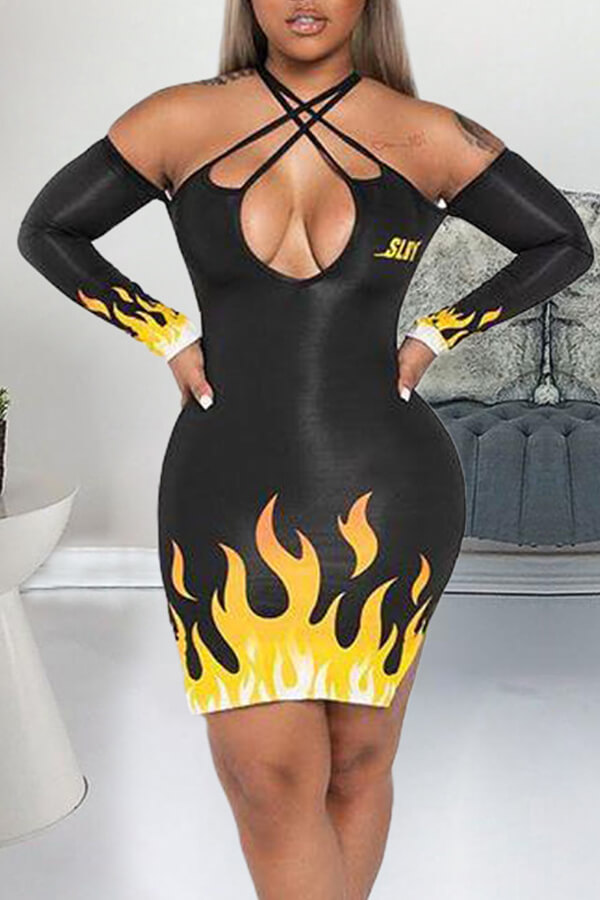 

Lovely Chic Hollow-out Black Mini Dress