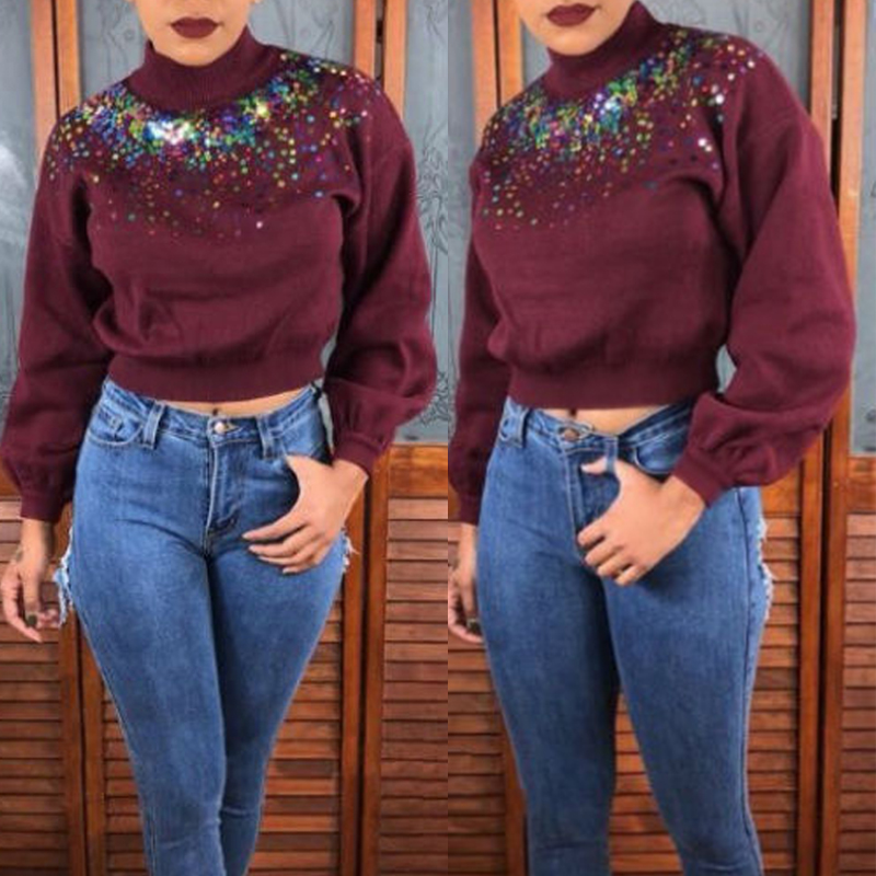 

Lovely Casual Turtleneck Wine Red Sweatshirt Hoodie