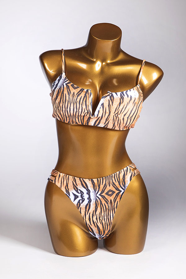 

Lovely Tiger Stripes Two-piece Swimsuit