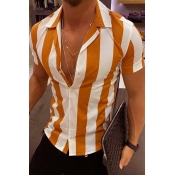 Lovely Chic Striped Orange Shirt