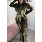 Lovely Trendy Striped Green One-piece Jumpsuit(Wit