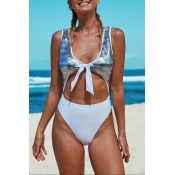 Lovely Sequin Hollow-out Multicolor One-piece Swim