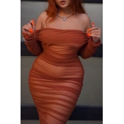 Lovely Leisure Ruffle Design Croci Plus Size Mini 