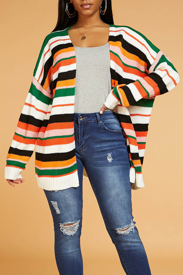 Lovely Chic Striped Multicolor Cardigan
