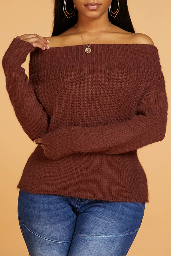 

Lovely Casual Make Old Brown Sweater