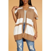Lovely Casual Color-lump Light Tan Cardigan