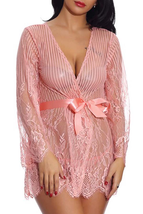 

Lovely Sexy See-through Pink Babydolls