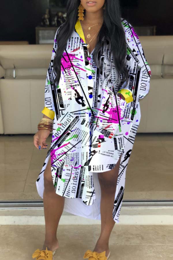 

Lovely Leisure Print White Mini Dress