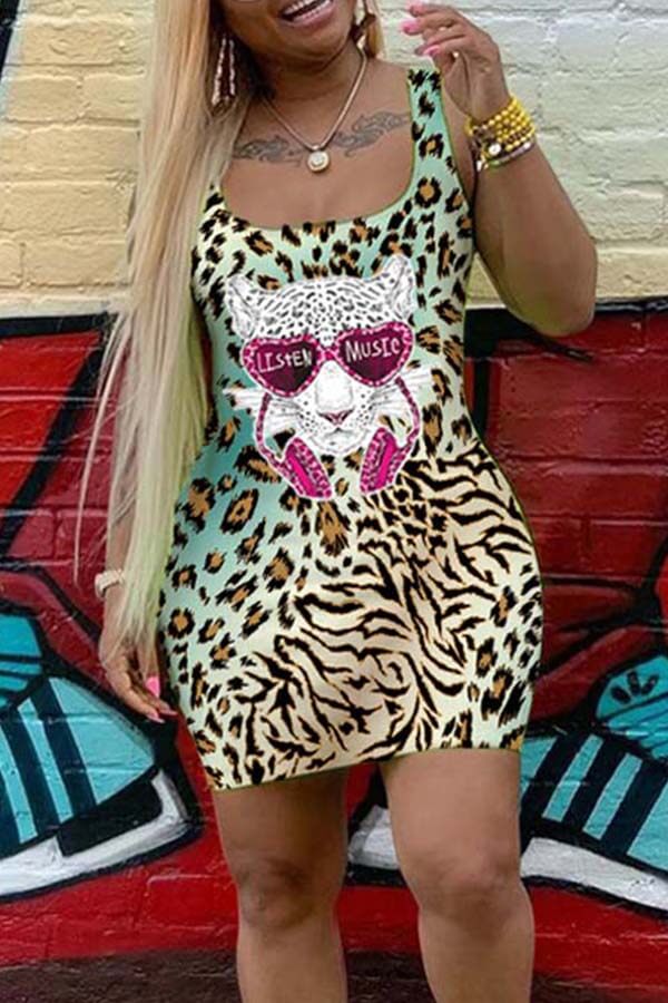 

Lovely Chic Leopard Print Mini Dress