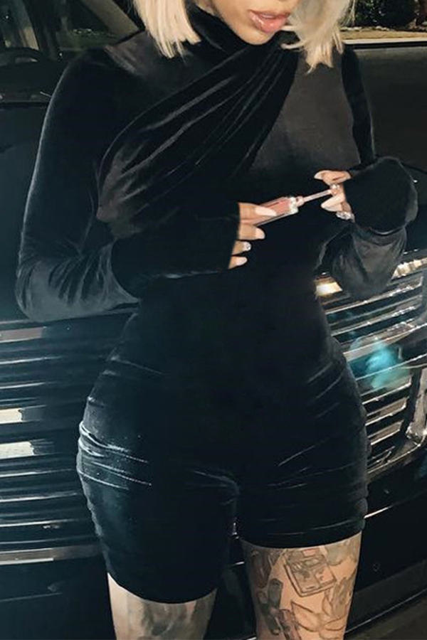 

Lovely Sexy Skinny Black Romper