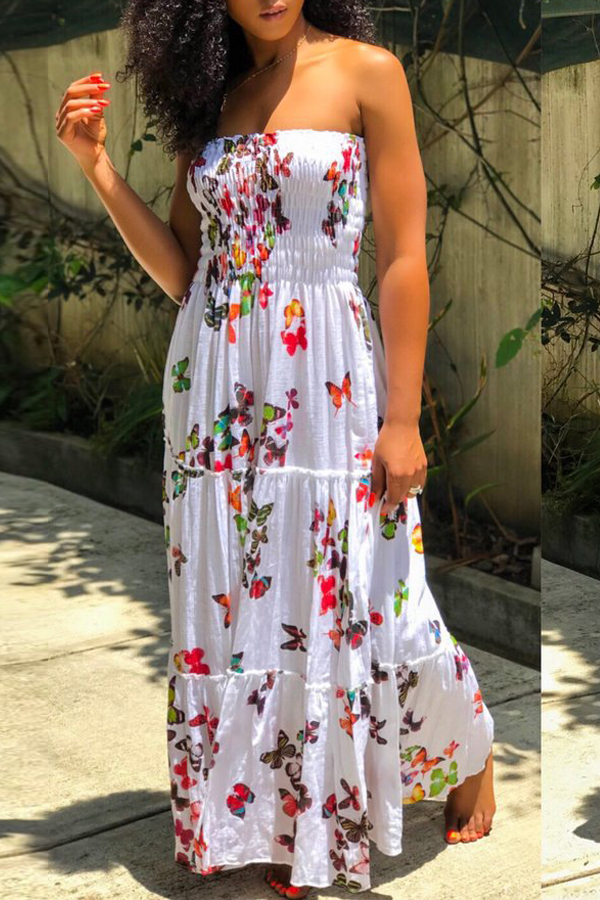 

Lovely Ethnic Print Red Floor Length Dress
