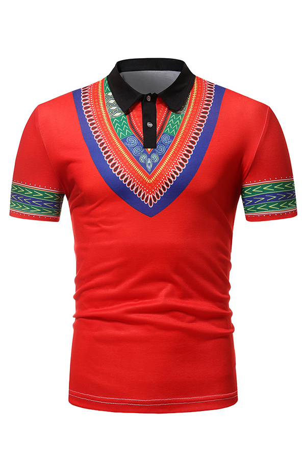 

Lovely Casual Print Red Shirt