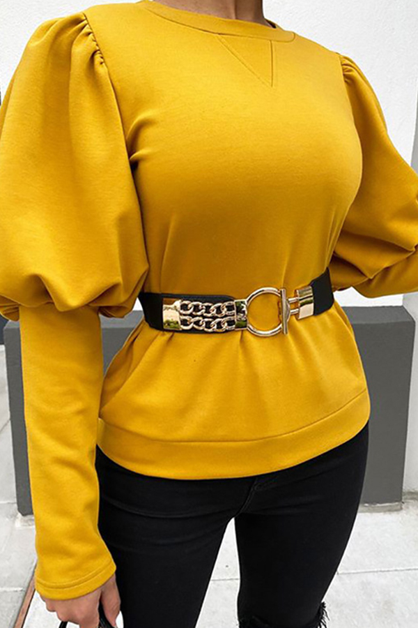 

Lovely Chic Basic Yellow Blouse