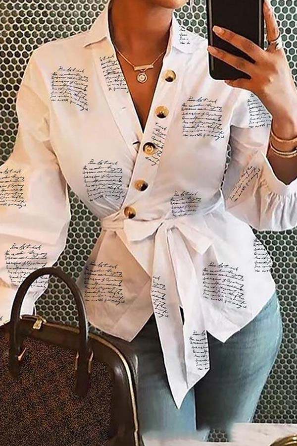 Lovely Stylish Button Design White Blouse