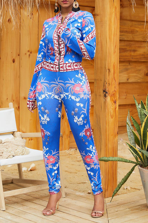 

Lovely Chic Print Multicolor Two-piece Pants Set, Multi