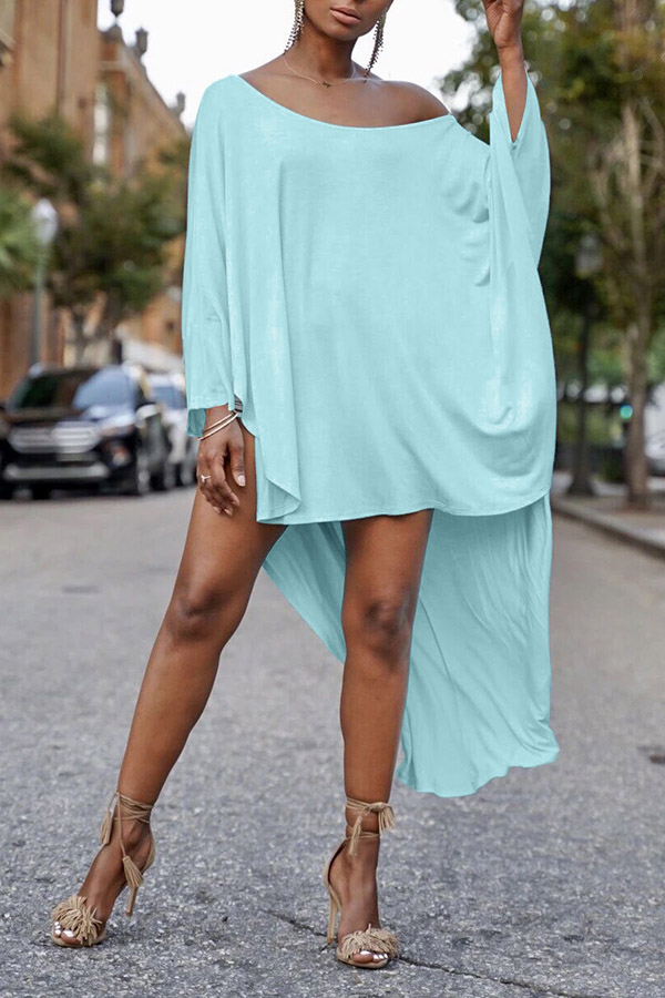 

Lovely Casual Loose Blue Blouse