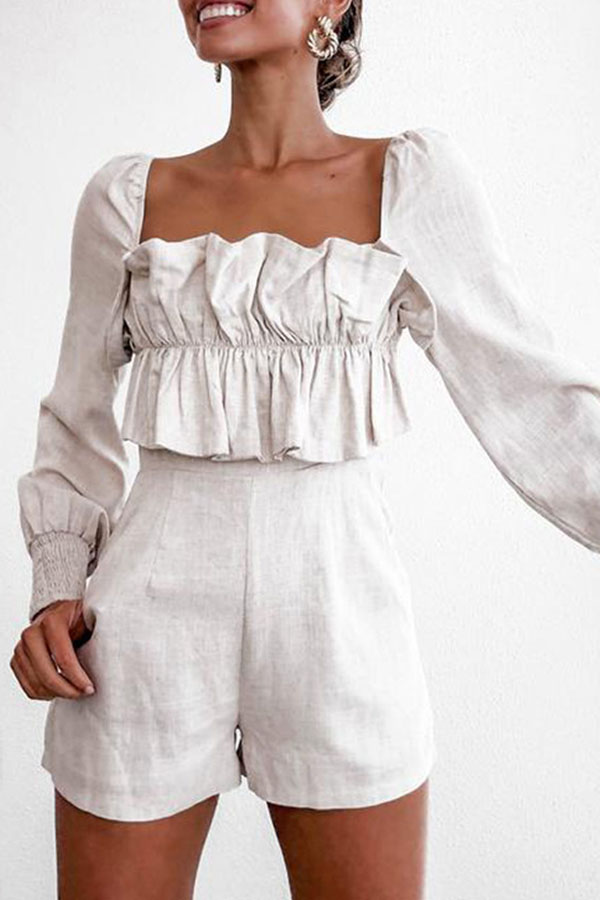 

Lovely Chic Flounce White One-piece Romper