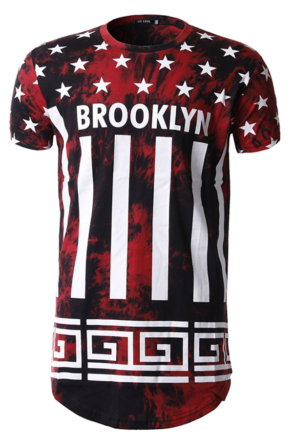 

Lovely Chic Short Sleeve Print T-shirt, Dull red