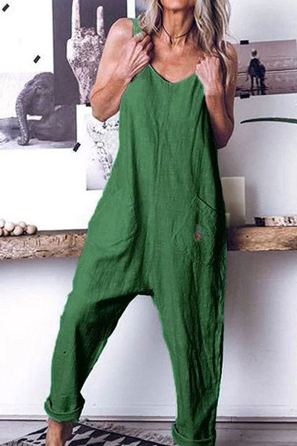 

Lovely Stylish Basic Green One-piece Jumpsuit