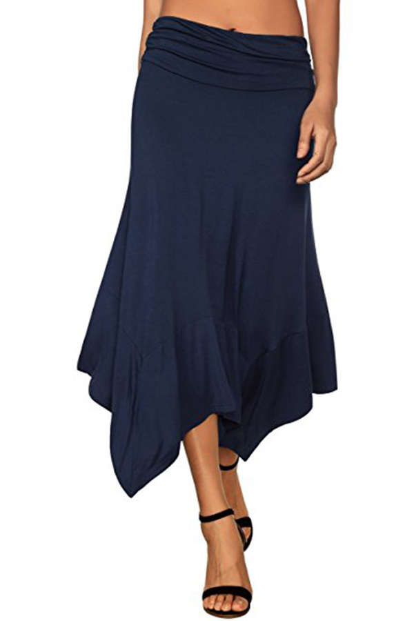 

Lovely Casual Loose Navy Blue Skirt