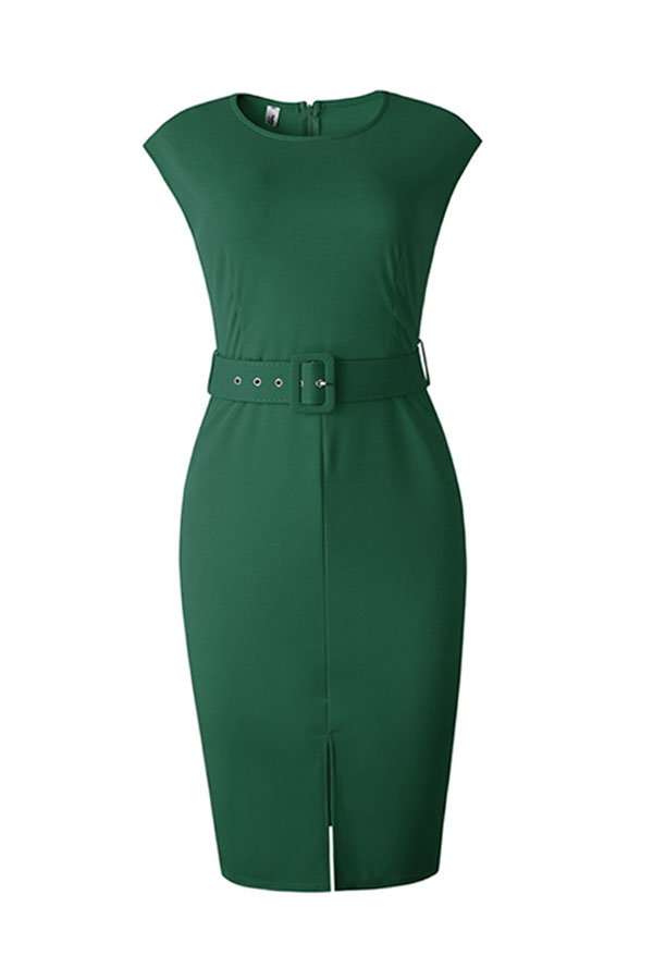 Lovely Chic Basic Green Knee Length OL Dress от Lovelywholesale WW