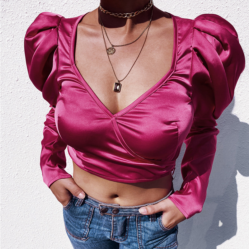 

Lovely Chic Basic Rose Red Blouse