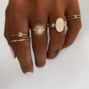 Lovely Chic 5-piece Gold Ring