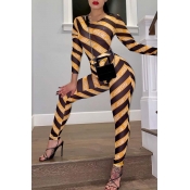 Lovely Chic Striped Yellow One-piece Jumpsuit