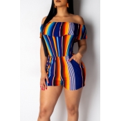 Lovely Bohemian Striped Multicolor One-piece Rompe