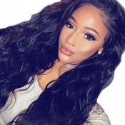 Lovely Leisure Curly Long Black Wigs