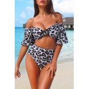 Lovely Leopard Print Two-piece Swimsuit