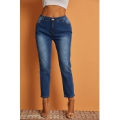 Lovely Casual Basic Blue Jeans
