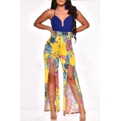Lovely Leisure Print Yellow One-piece Jumpsuit