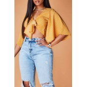 Lovely Chic Dot Print  Blouse