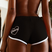 Lovely Chic Print Black Shorts