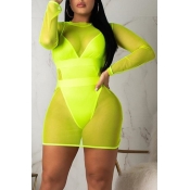 LW BASICS Plus Size V Neck Green One-piece Swimsui