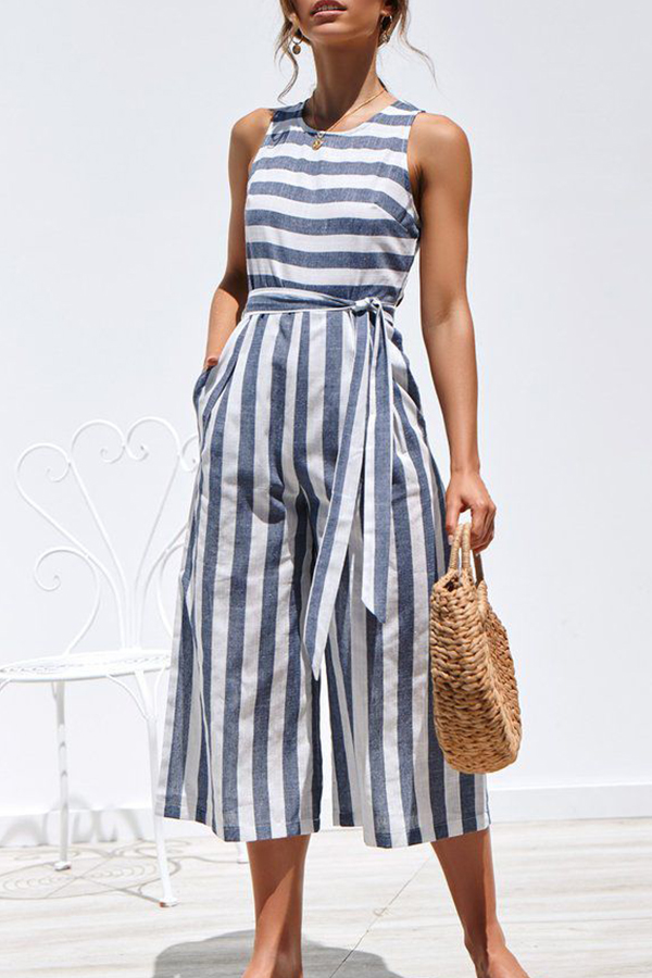 

Lovely Stylish Striped Loose One-piece Jumpsuit, Stripe