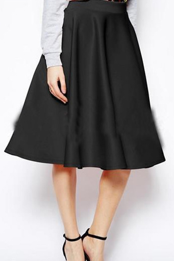 

Lovely Casual Loose Black Skirt