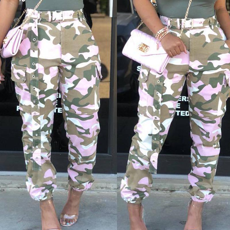 

Lovely Casual Camo Print Pink Pants