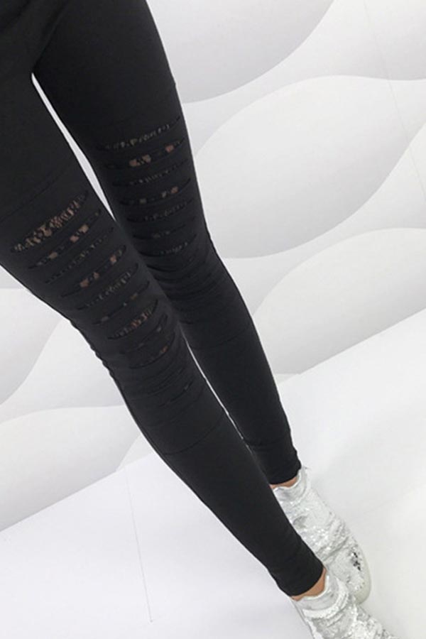

Lovely Casual Patchwork Black Pants