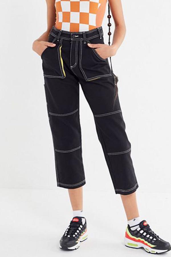 

Lovely Casual Patchwork Black Jeans