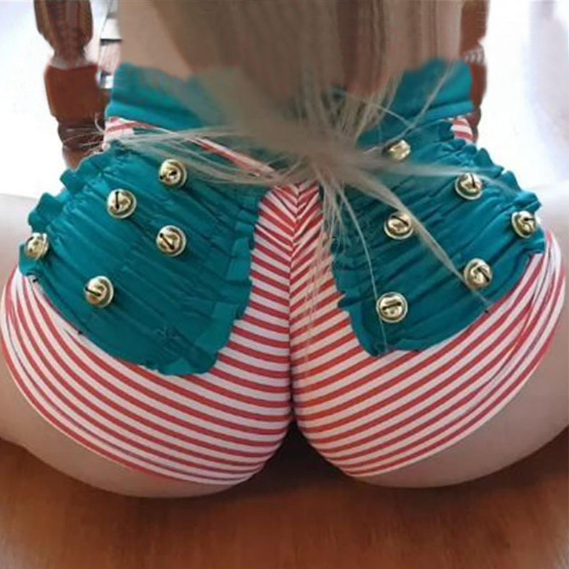 

Lovely Chic Striped Patchwork Red Shorts