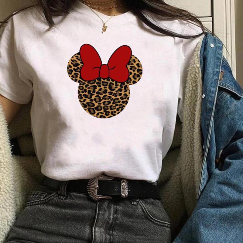 

Lovely Casual O Neck Cartoon print White Plus Size T-shirt