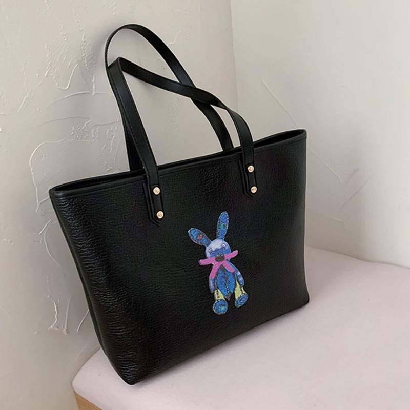 

Lovely Casual Cartoon print Black Messenger Bag