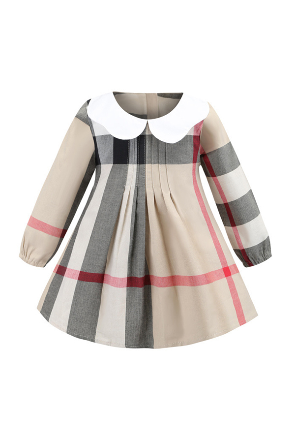 

Lovely Chic Patchwork Apricot Girl Knee Length Dress