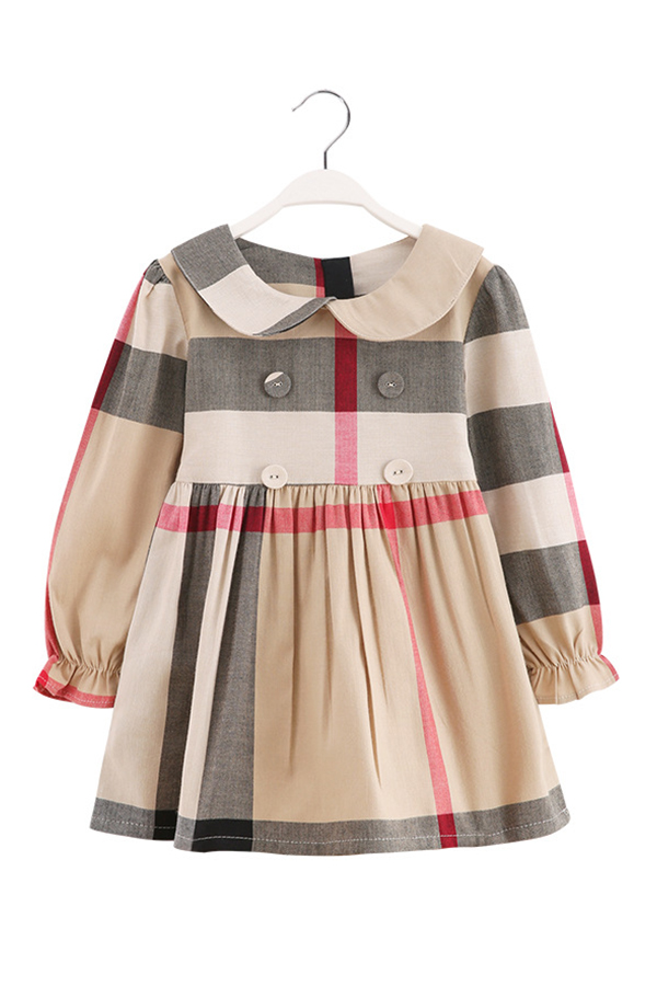 

Lovely Chic Patchwork Apricot Girl Knee Length Dress