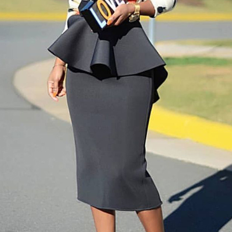 

Lovely Stylish Flounce Design Black Skirt